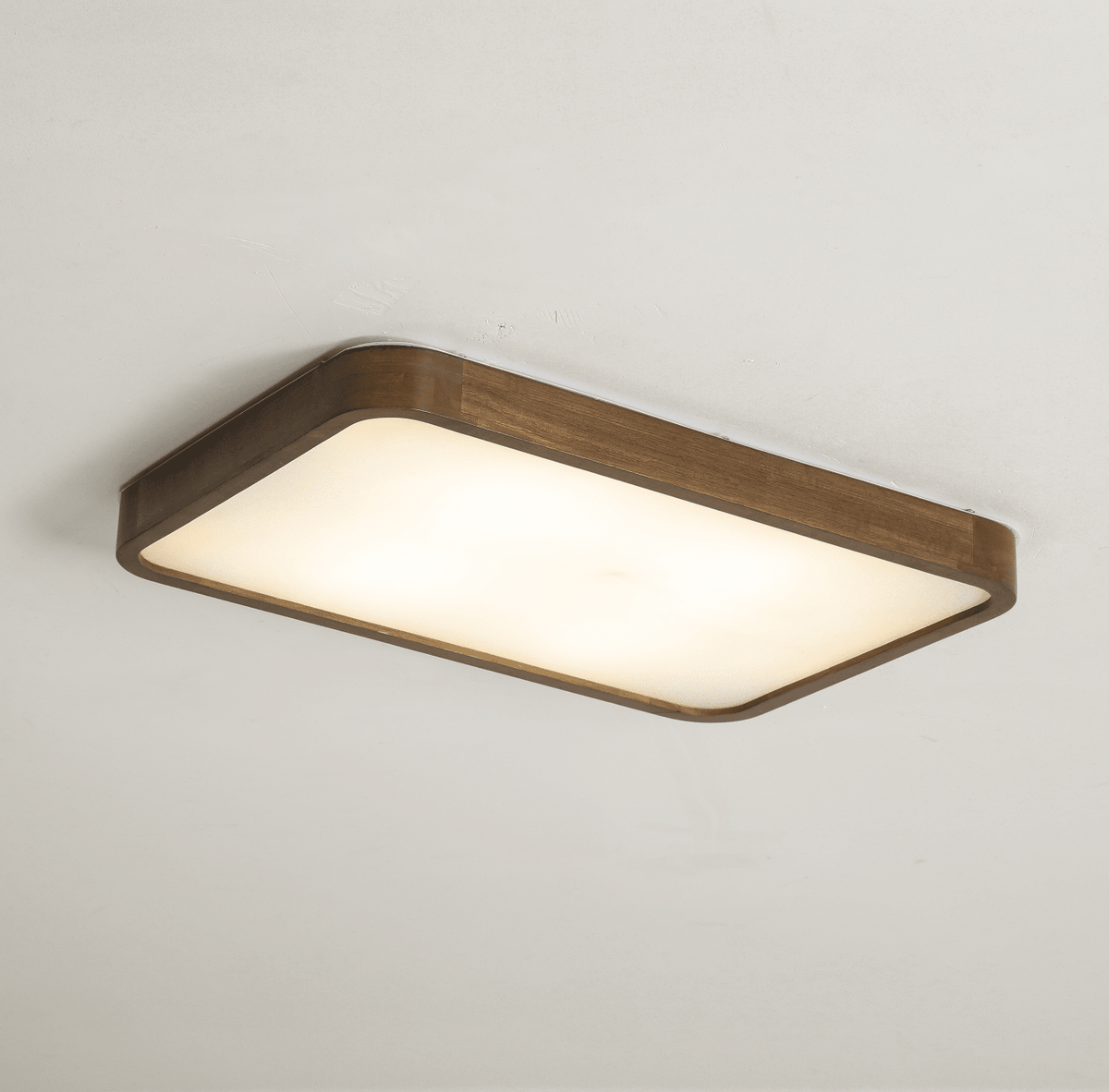 Kairo Soft Edge LED Flush Mount Ceiling Light in Walnut Wood Finish