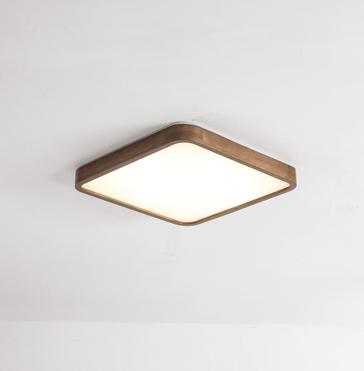 Kairo Soft Edge LED Flush Mount Ceiling Light in Walnut Wood Finish