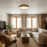 Kairo Soft Edge LED Flush Mount Ceiling Light in Walnut Wood Finish