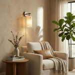 Pillar Alabaster Plug-In Wall Sconce with Bronze or Gold Finish