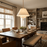 Haloa Layered Fabric Pendant Light with Brass Accents