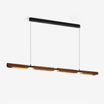 Velora Linear Pendant Light — Modern Wood & Metal LED Chandelier