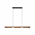 Velora Linear Pendant Light — Modern Wood & Metal LED Chandelier
