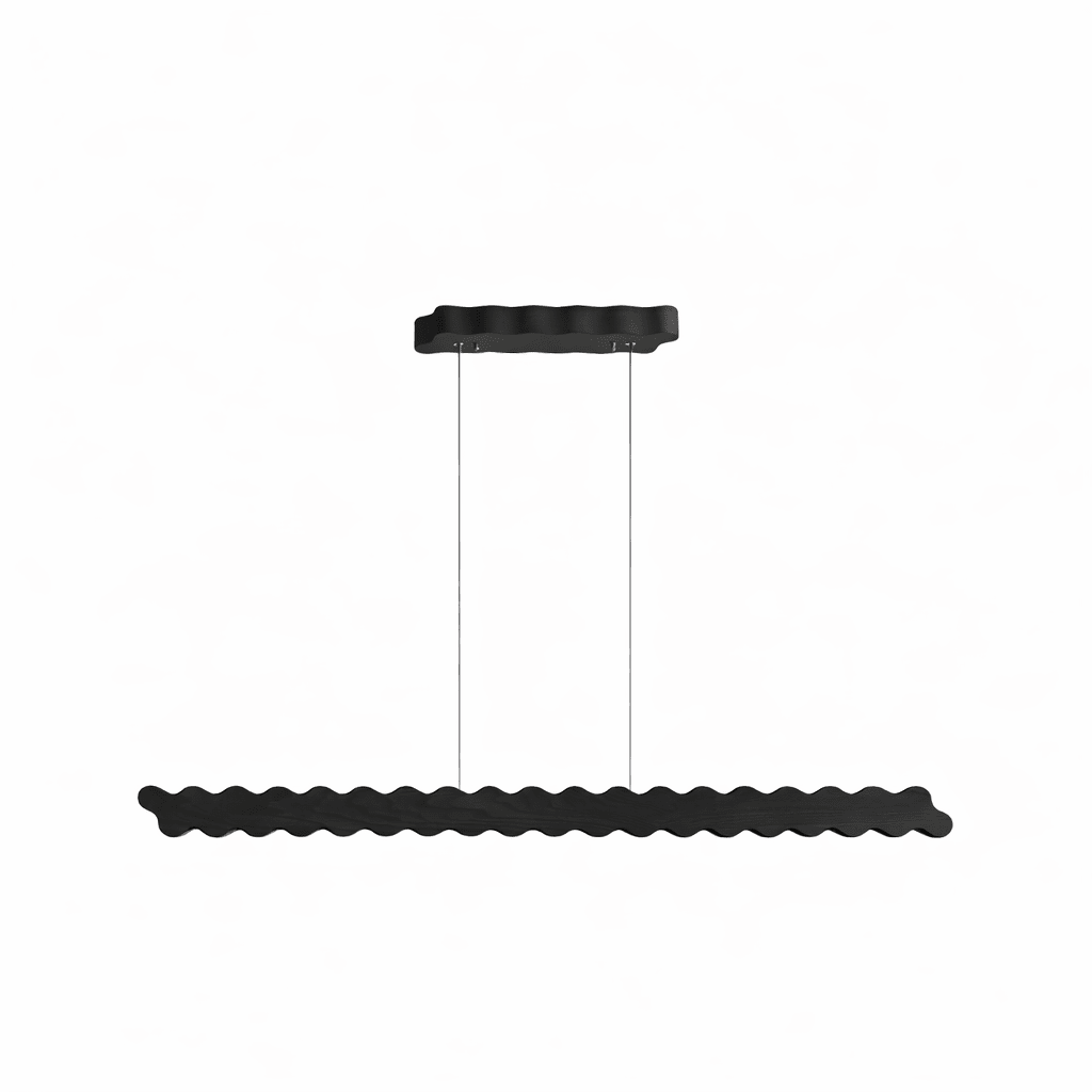 Undara Wave Linear LED Pendant Light in Wood Finish