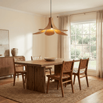 Sylvera Petal Pendant Light – Sculptural Wood-Grain LED Pendant for Dining & Living Spaces