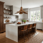 Sylvera Petal Pendant Light – Sculptural Wood-Grain LED Pendant for Dining & Living Spaces