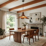 Sylvera Petal Pendant Light – Sculptural Wood-Grain LED Pendant for Dining & Living Spaces