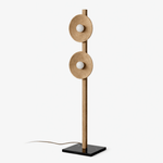 Arbor Twin Disc Floor Lamp — Sculptural Wooden Designer Floor Light