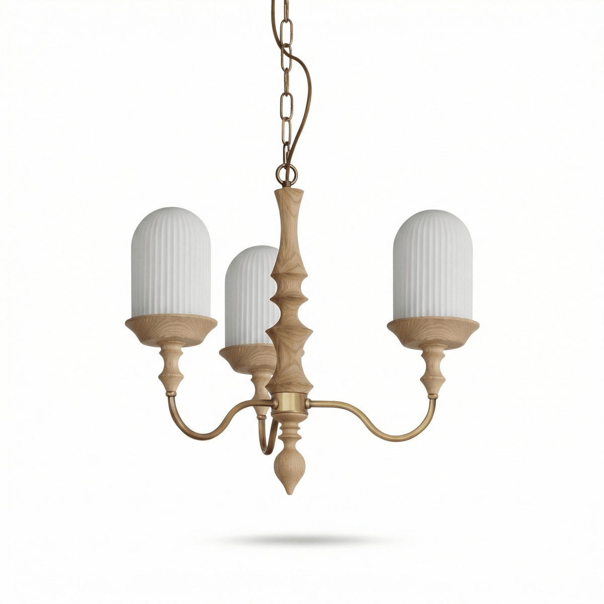 Lyra Constellation Chandelier – Modern Geometric Pendant Light in Wood and Glass