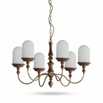 Lyra Constellation Chandelier – Modern Geometric Pendant Light in Wood and Glass