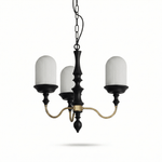 Lyra Constellation Chandelier – Modern Geometric Pendant Light in Wood and Glass