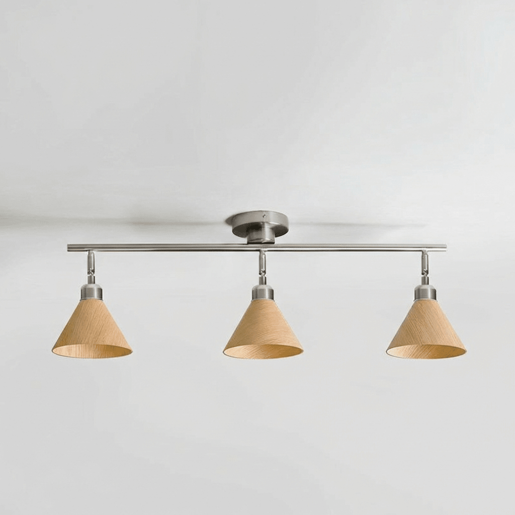 Axiom Directional Ceiling Lamp with Wooden Shades