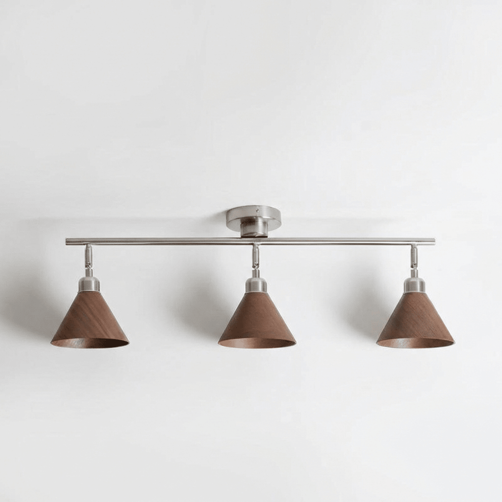 Axiom Directional Ceiling Lamp with Wooden Shades