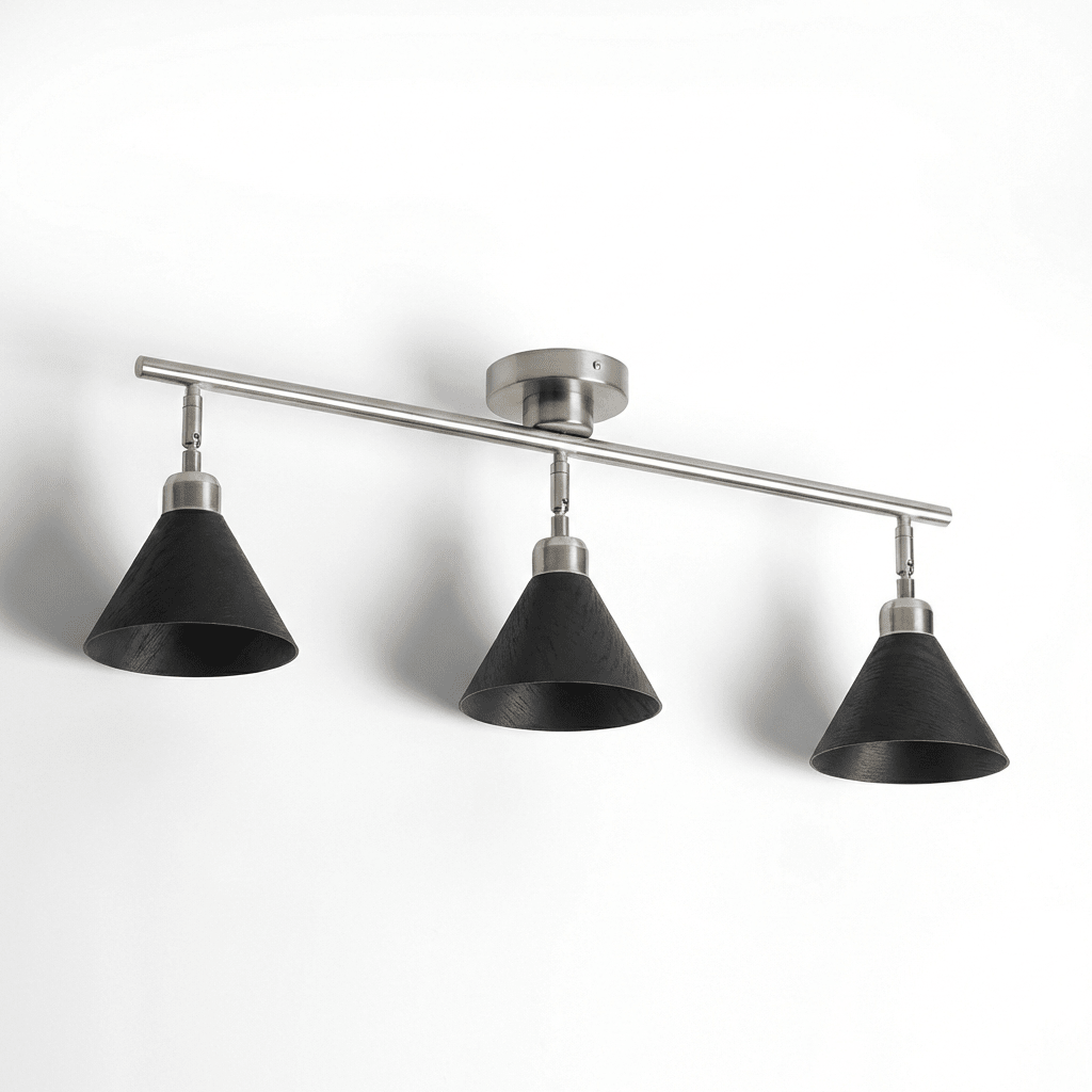 Axiom Directional Ceiling Lamp with Wooden Shades