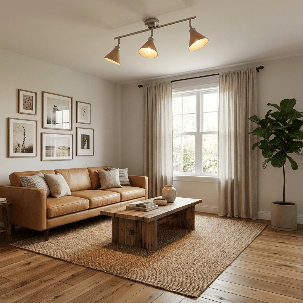 Axiom Directional Ceiling Lamp with Wooden Shades