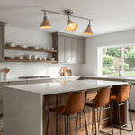 Axiom Directional Ceiling Lamp with Wooden Shades
