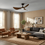 Volant Sculpted Wood Ceiling Fan with Integrated LED Light
