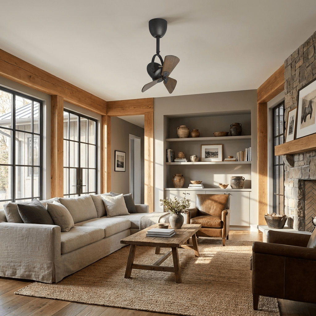 Aeronaut Articulated Ceiling Fan with Walnut Blades