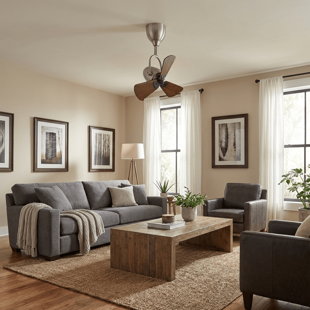 Aeronaut Articulated Ceiling Fan with Walnut Blades