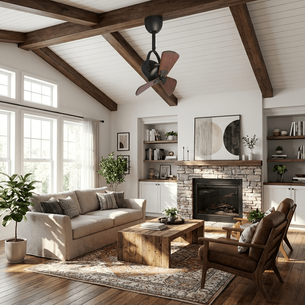 Aeronaut Articulated Ceiling Fan with Walnut Blades