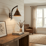 Camber Arc Wall Sconce — Sculpted Wood & Brass Wall Light