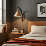 Camber Arc Wall Sconce — Sculpted Wood & Brass Wall Light
