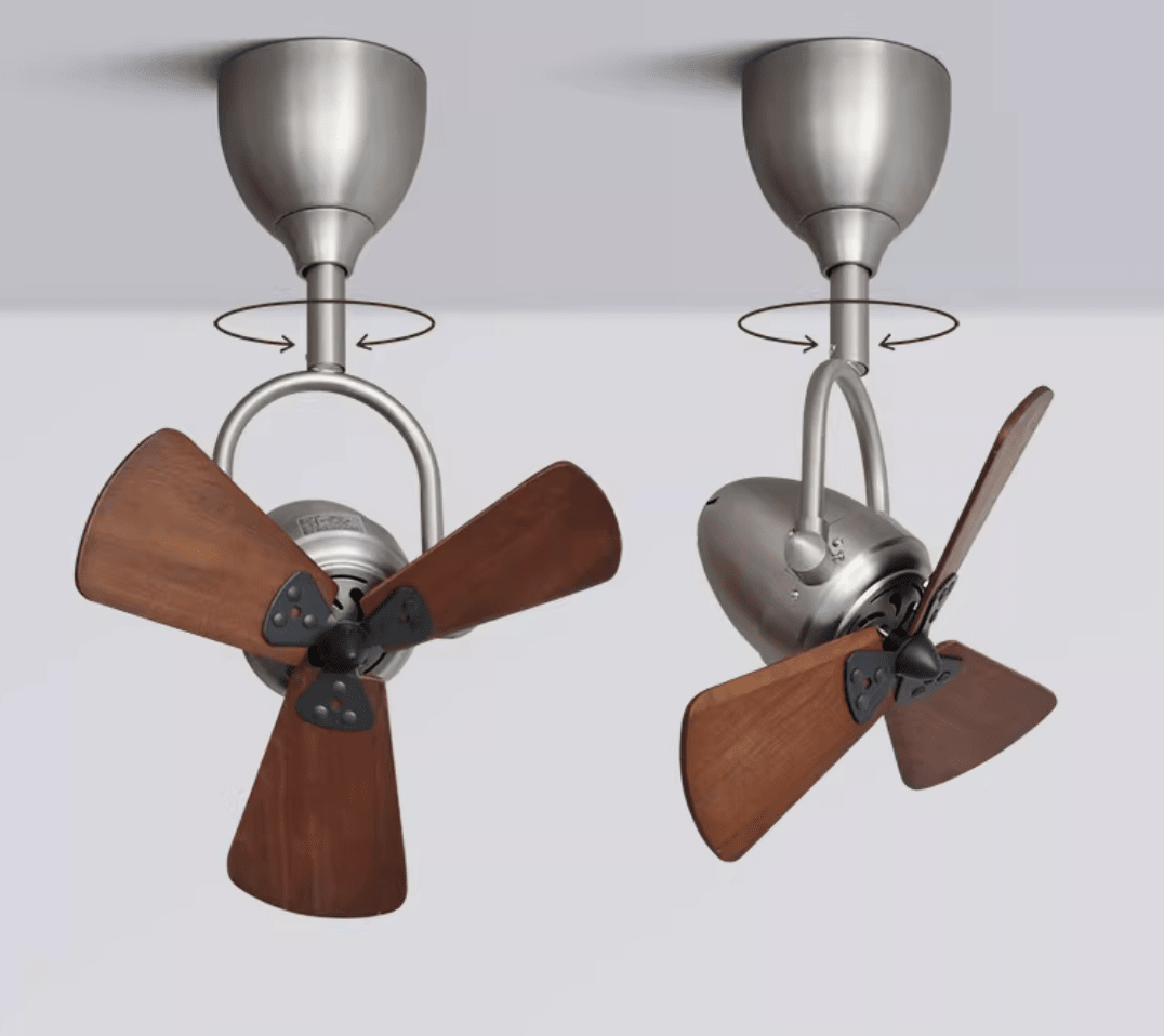 Aeronaut Articulated Ceiling Fan with Walnut Blades