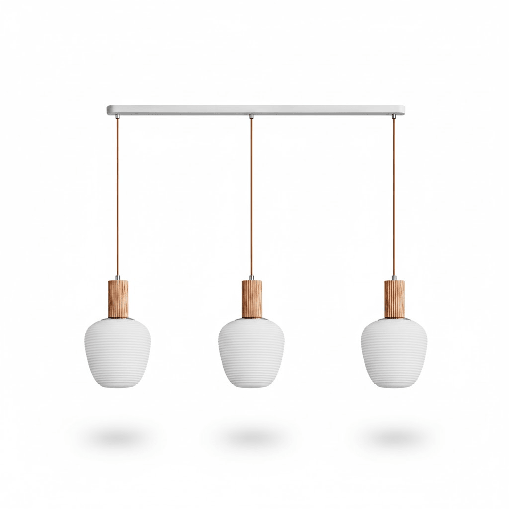 Elowen Fluted Opal Pendant Light – Modern Nordic Designer Hanging Lamp