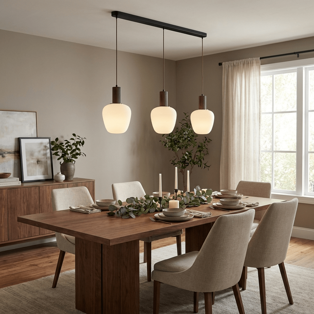 Elowen Fluted Opal Pendant Light – Modern Nordic Designer Hanging Lamp