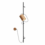Arbor Beam Wall Sconce with Natural Wood Shade and Black Metal Accent
