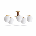 Auren Branch Ceiling Light – Modern Brass and Wood Semi Flush Mount