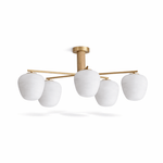 Auren Branch Ceiling Light – Modern Brass and Wood Semi Flush Mount
