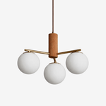 Auren Branch Ceiling Light – Modern Brass and Wood Semi Flush Mount
