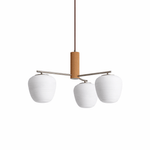 Auren Branch Ceiling Light – Modern Brass and Wood Semi Flush Mount