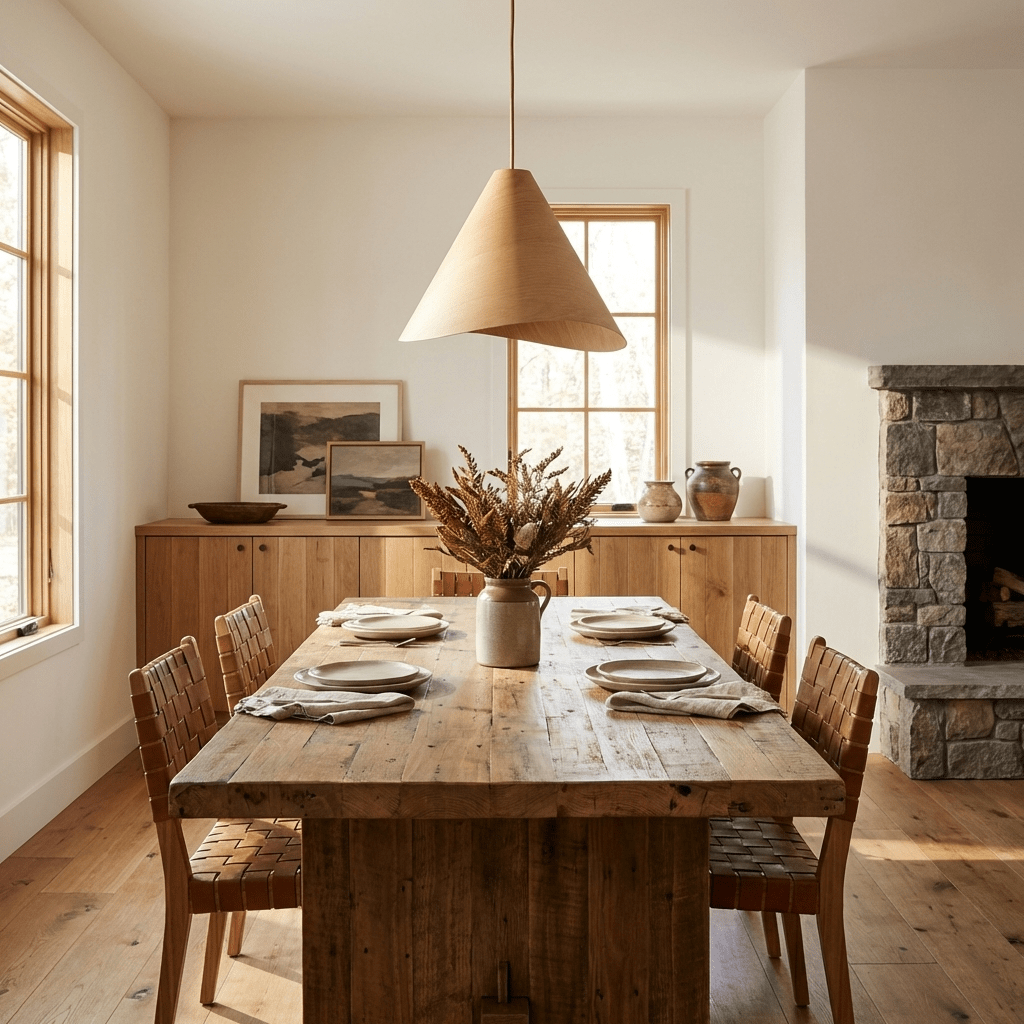 Vela Wood Swag Pendant Light – Modern Plug-In Hanging Lamp