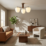 Auren Branch Ceiling Light – Modern Brass and Wood Semi Flush Mount