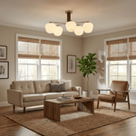 Auren Branch Ceiling Light – Modern Brass and Wood Semi Flush Mount