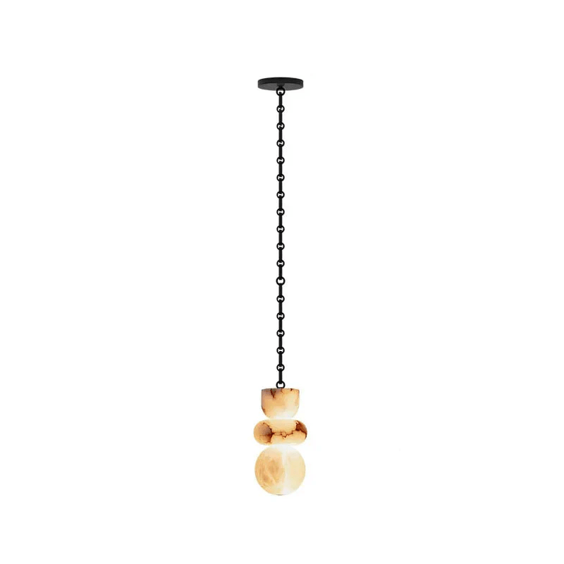Orba Chain Chandelier with Alabaster Orbs – Modern Cascading Pendant Light
