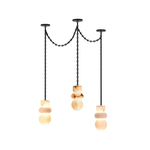 Orba Chain Chandelier with Alabaster Orbs – Modern Cascading Pendant Light