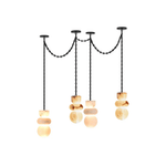 Orba Chain Chandelier with Alabaster Orbs – Modern Cascading Pendant Light