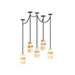 Orba Chain Chandelier with Alabaster Orbs – Modern Cascading Pendant Light