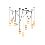 Orba Chain Chandelier with Alabaster Orbs – Modern Cascading Pendant Light