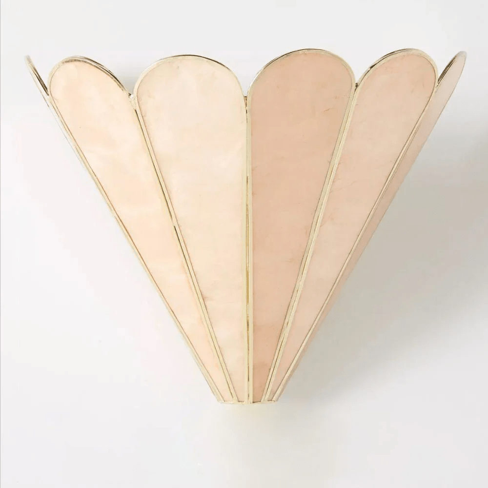Mica Shell Petal Wall Sconce in Gold Finish