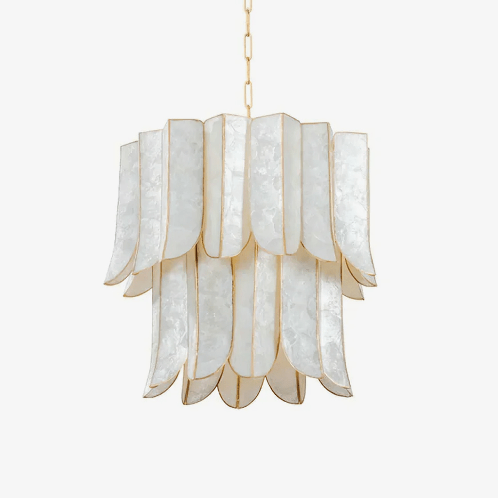 Cascara Shell Chandelier – Natural Layered Pendant Light for Dining & Living Rooms