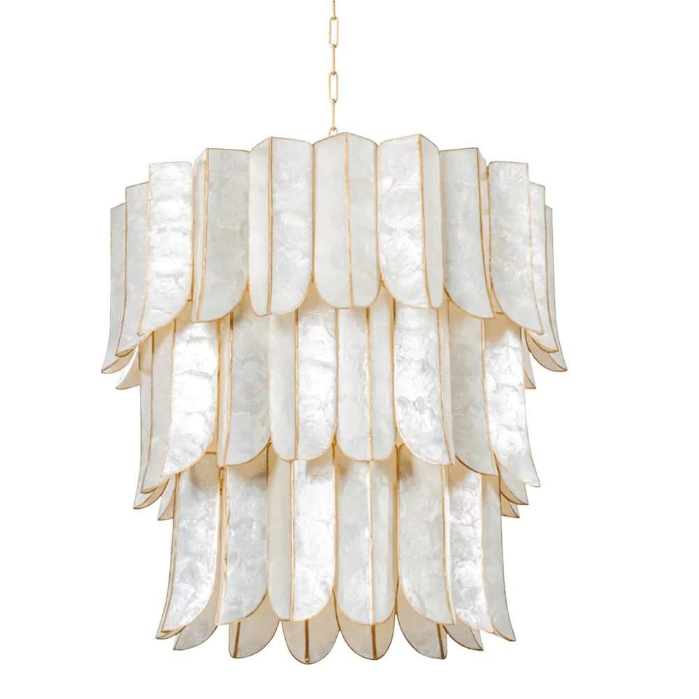 Cascara Shell Chandelier – Natural Layered Pendant Light for Dining & Living Rooms