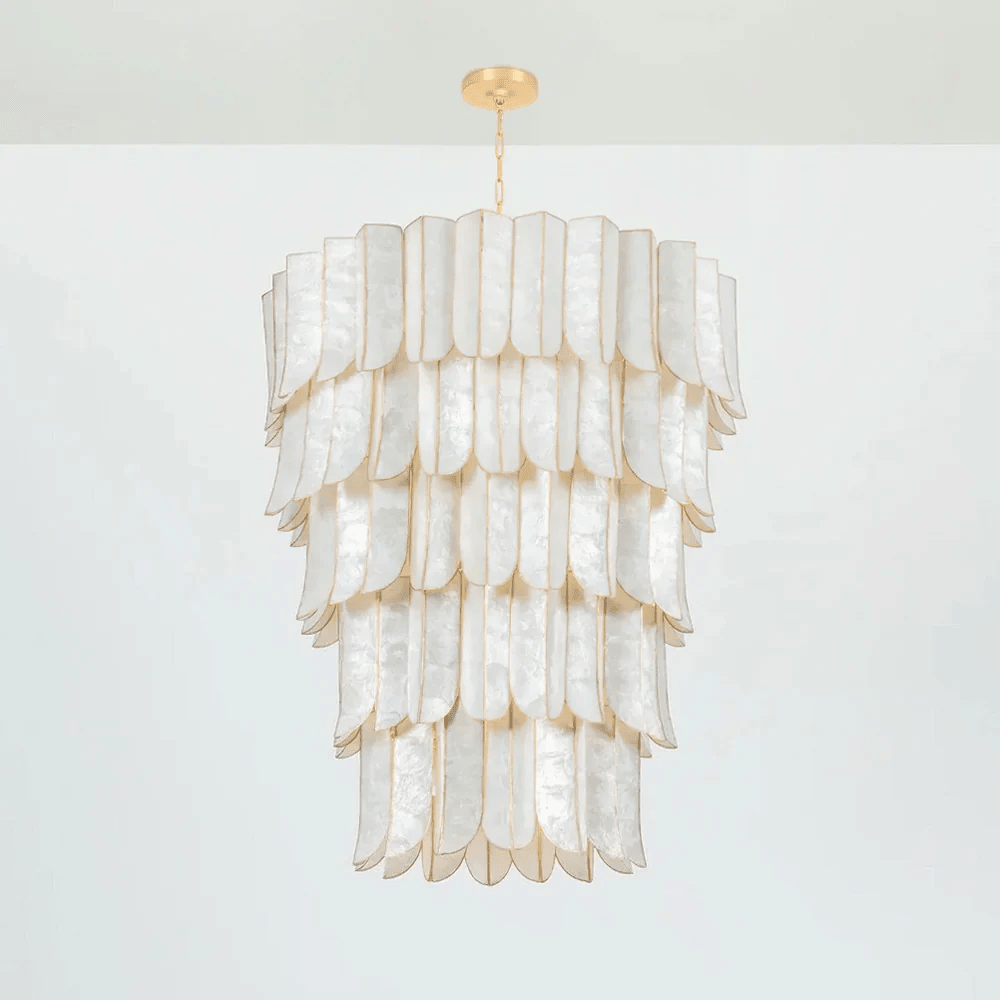 Cascara Shell Chandelier – Natural Layered Pendant Light for Dining & Living Rooms
