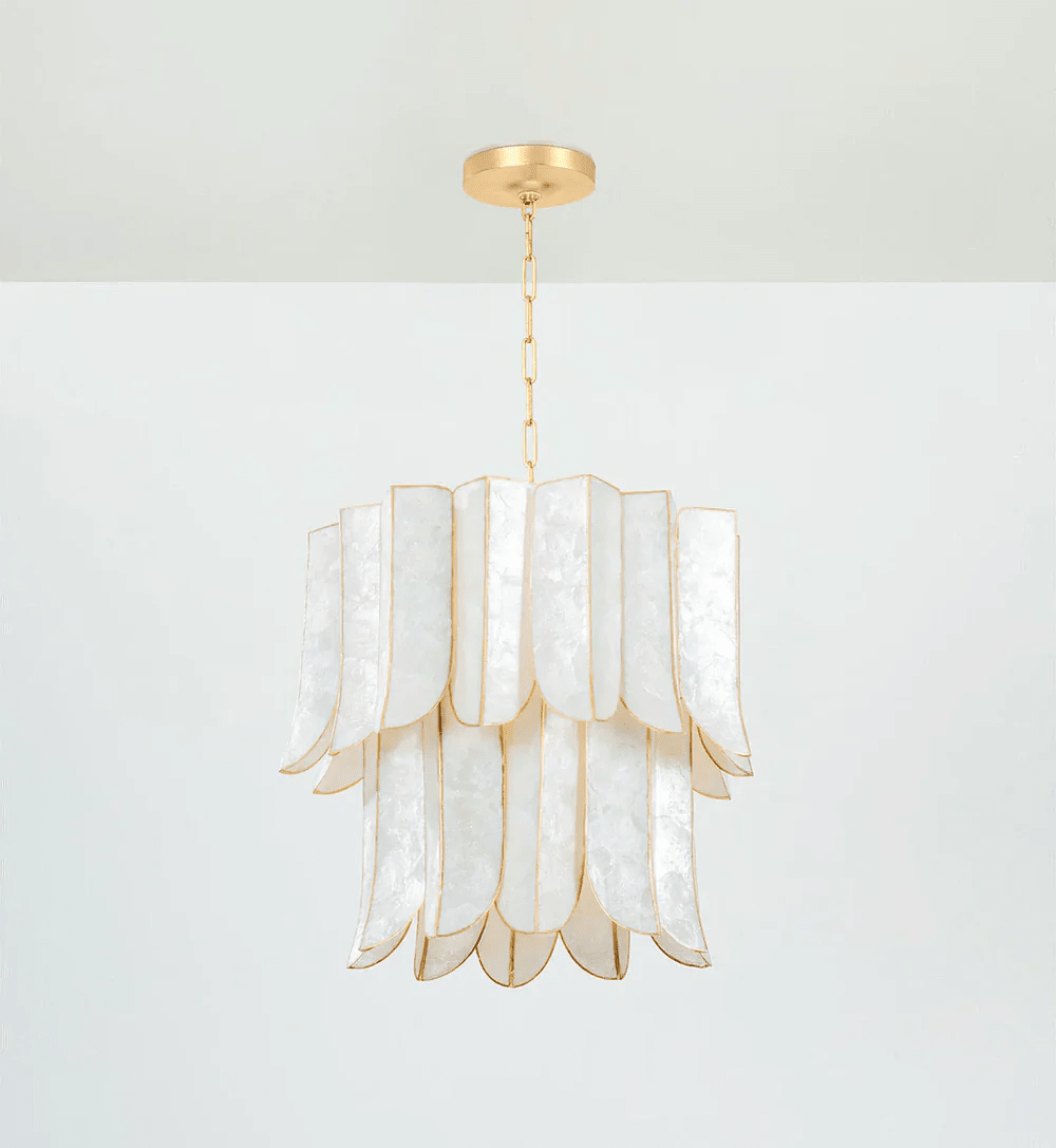 Cascara Shell Chandelier – Natural Layered Pendant Light for Dining & Living Rooms
