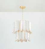 Cascara Shell Chandelier – Natural Layered Pendant Light for Dining & Living Rooms
