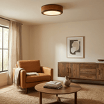 Artisan Leather Ceiling Light with Brass Accents for Modern Interiors