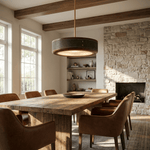 Artisan Leather Ceiling Light with Brass Accents for Modern Interiors